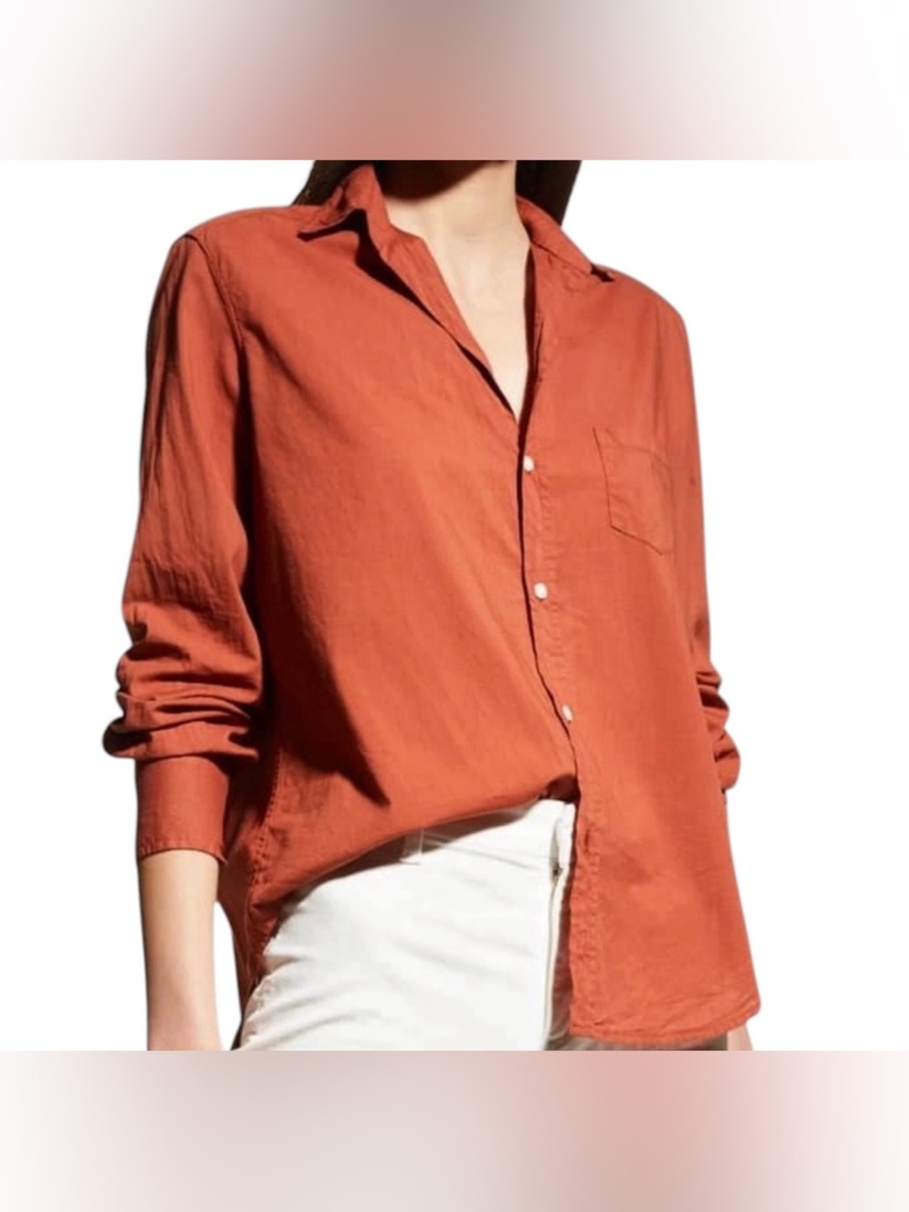 Frank & Eileen Eileen Fit Famous Cotton Denim Long Sleeve V-Neck Button-Up Shirt